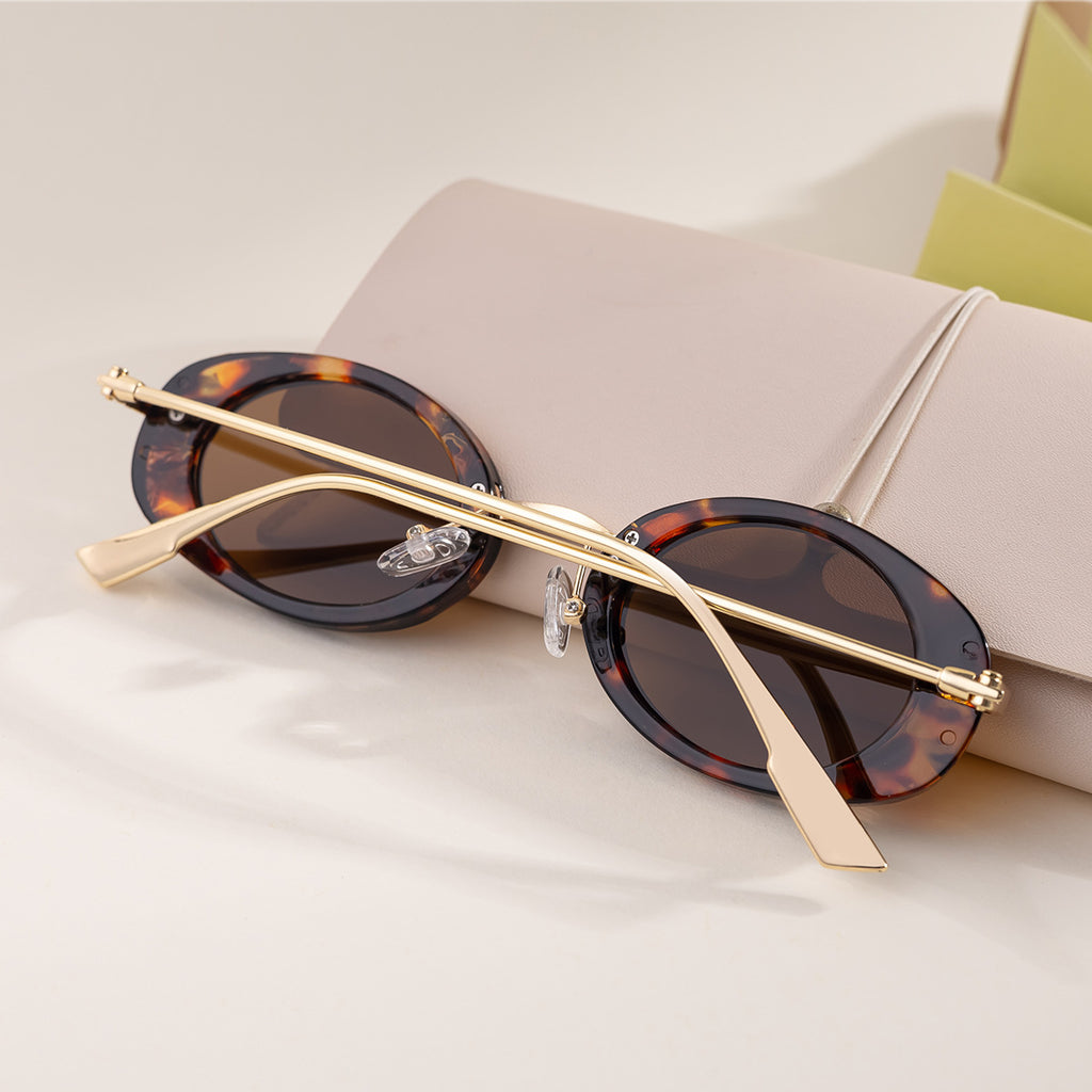 2025New European and American Fashion Oval Small Frame Sunglasses for Women, Trendy Personality Sun Protection Sunglasses Wholesale