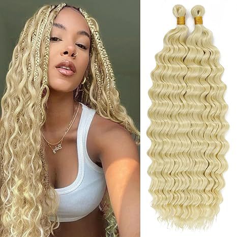 Cross-Border Deep Wave DEEP Crochet Hair Extensions Synthetic Hair Crochet Wig Unisex European and American Style Wig