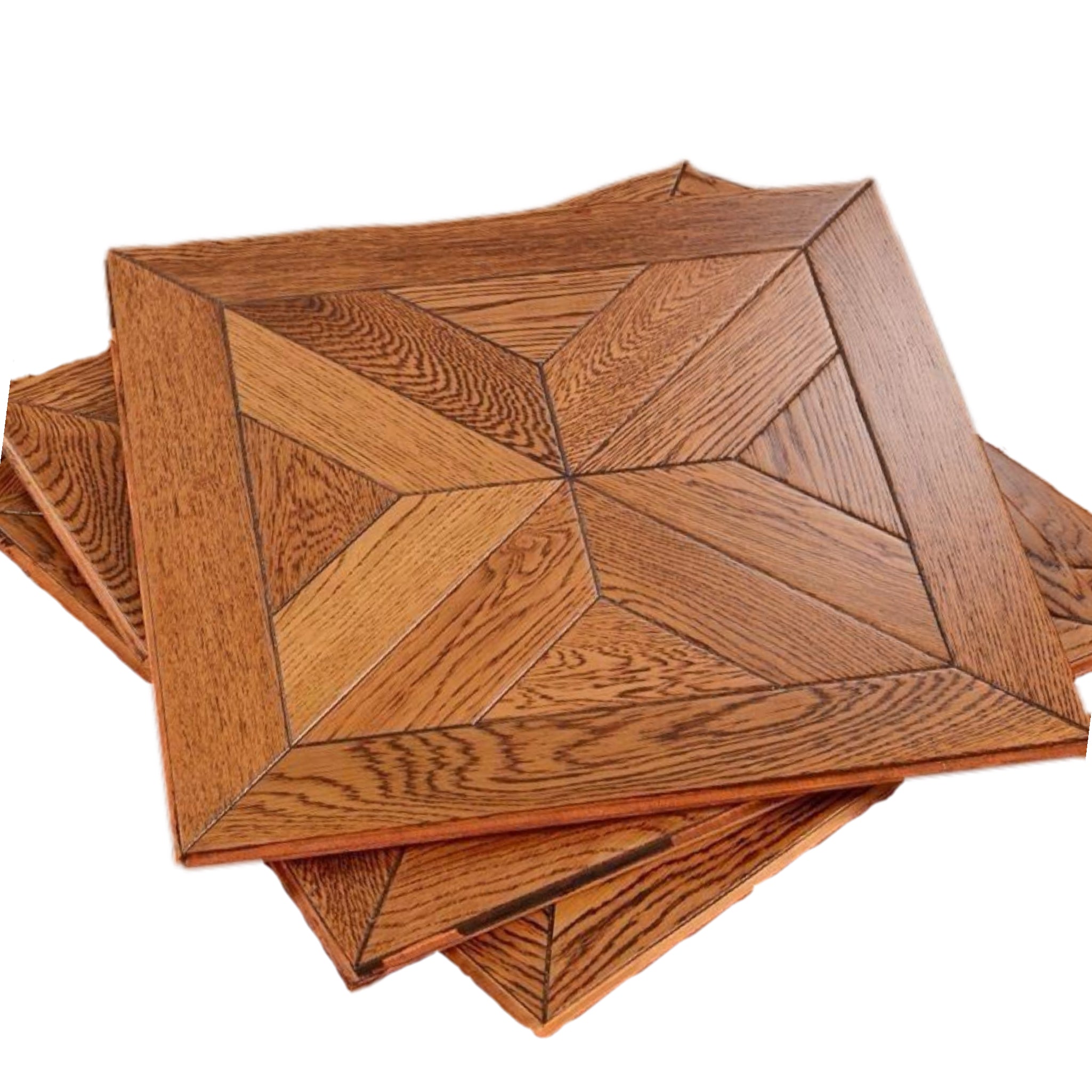 14mm Engineered Square Oak Parquet Wood Flooring | Custom Decorative Hardwood Tiles for Outdoor Interior Use-Waterproof