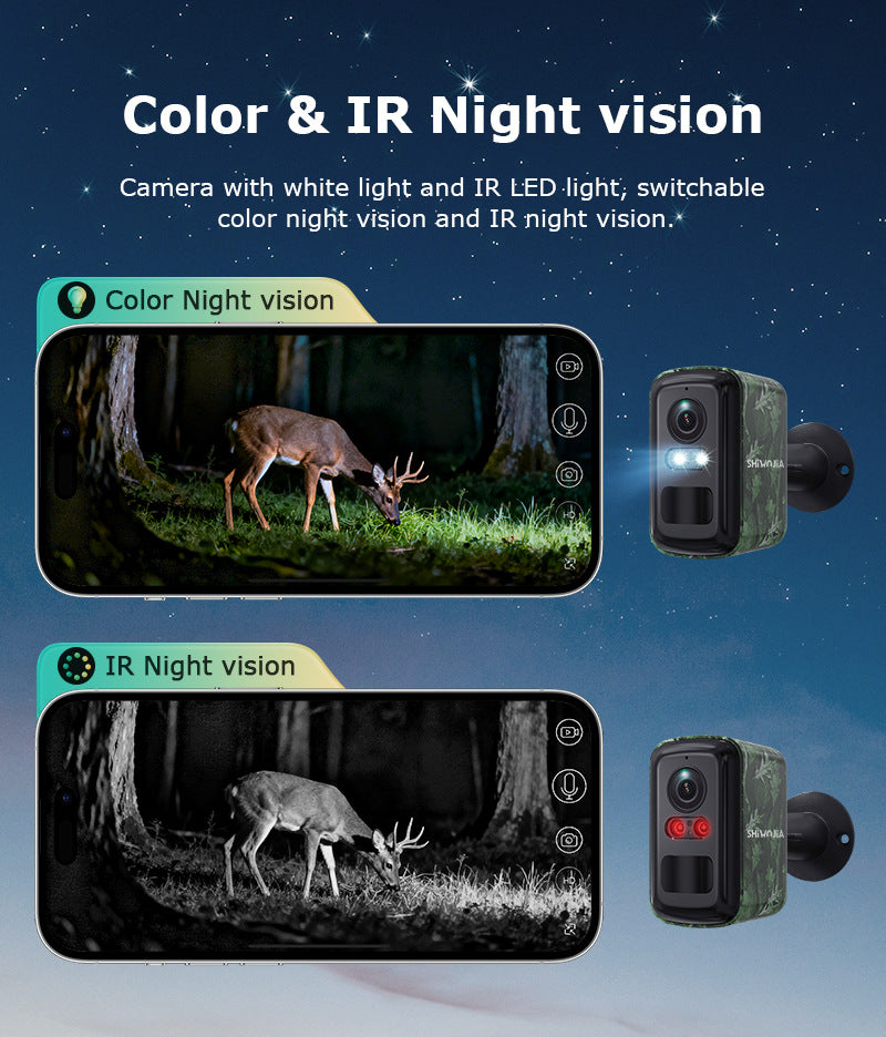 New camouflage low-power battery camera wireless full-color night vision outdoor HD4G Surveillance Camera