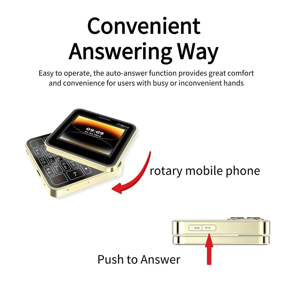 New Rotating Slide Mini Phone High Appearance Pocket Women's Personalized Phone Elderly Button Phone