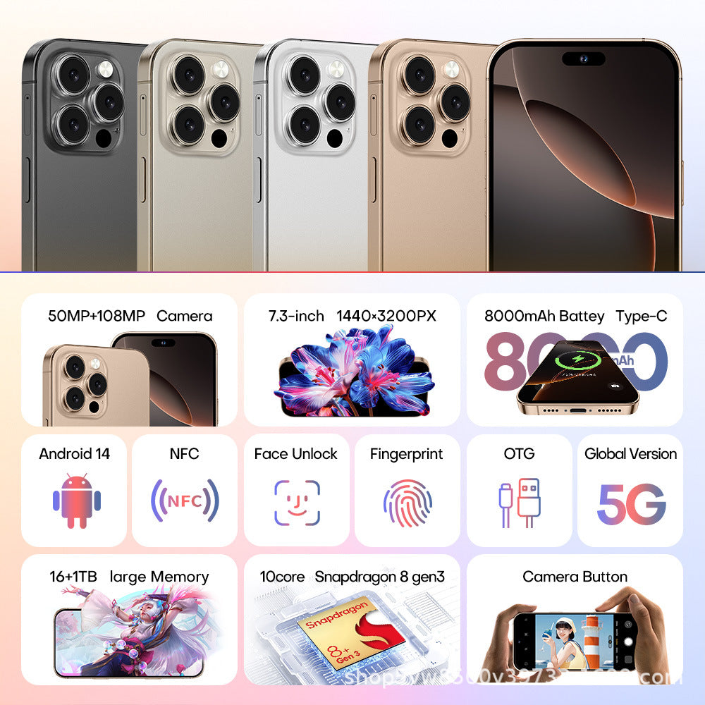 Mobile Phone i16proMax Smartphone16+1TB Android Smartphones In Stock Wholesale