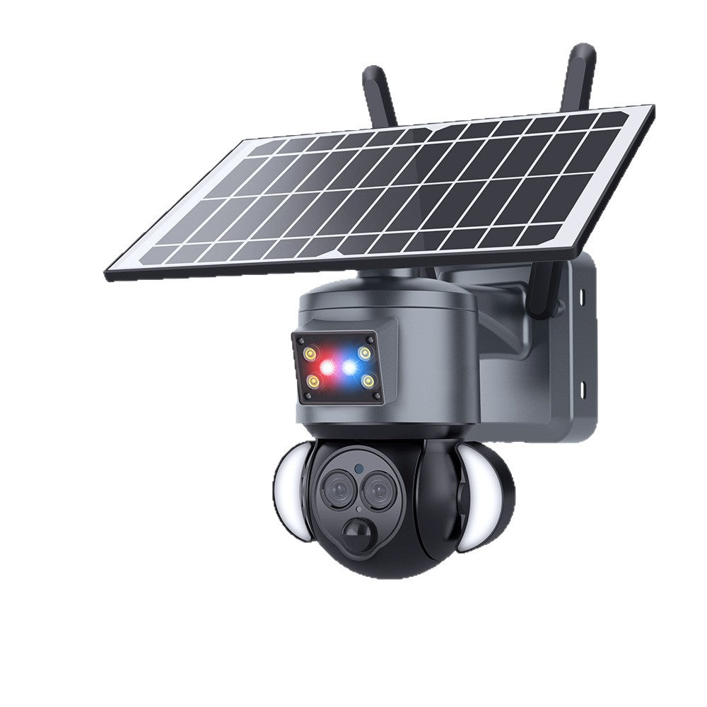 New Product12Binocular Hybrid Zoom Solar Camera Courtyard6MP High Definition Red and Blue Alarm Monitoring