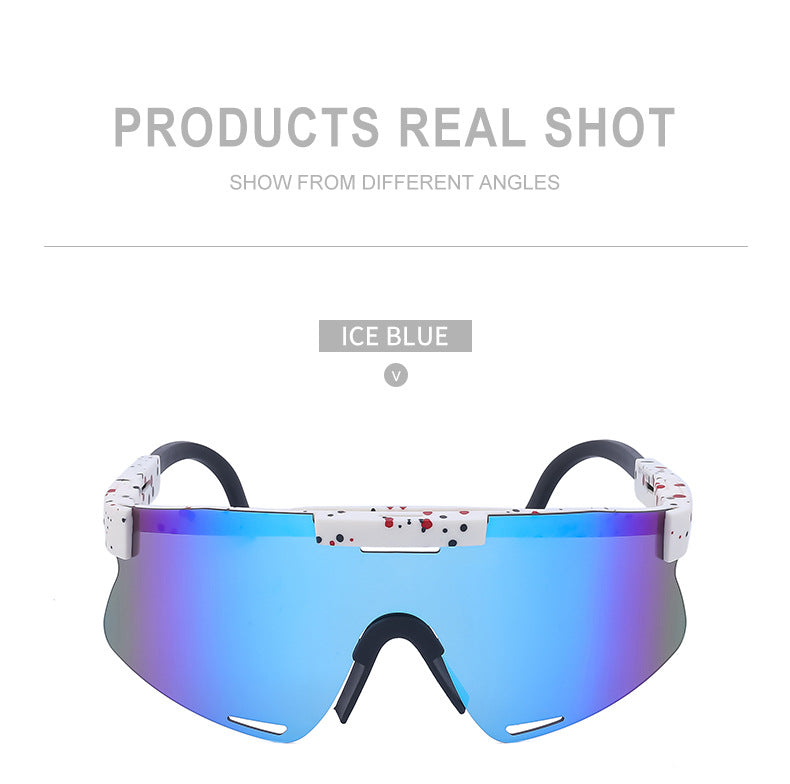 New European and American Style Colorful Outdoor Cycling Windproof Sunglasses for Men and Women Integrated Sports Sun Protection Sunglasses
