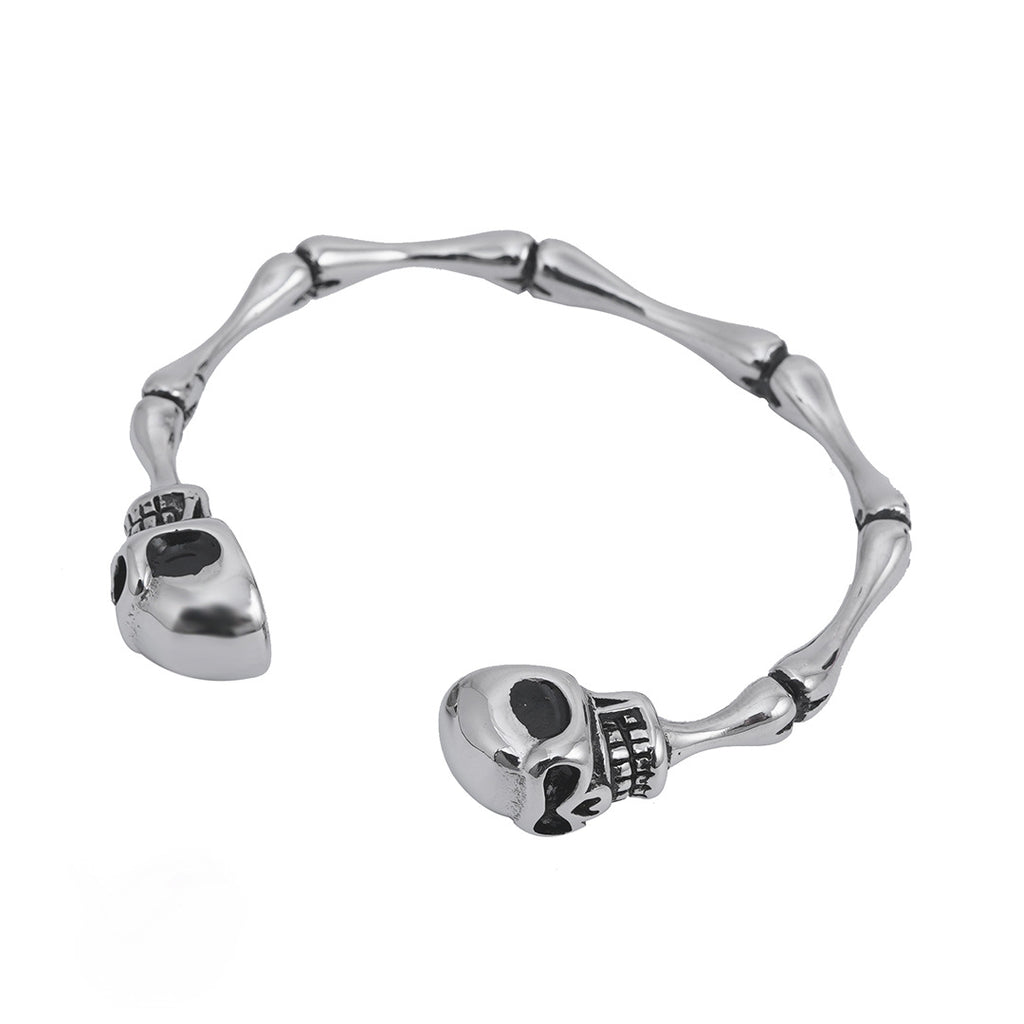 Exaggerated Retro Skull Titanium Steel Bracelet for Men Punk Hip Hop Stainless Steel Bone Jewelry Manufacturer
