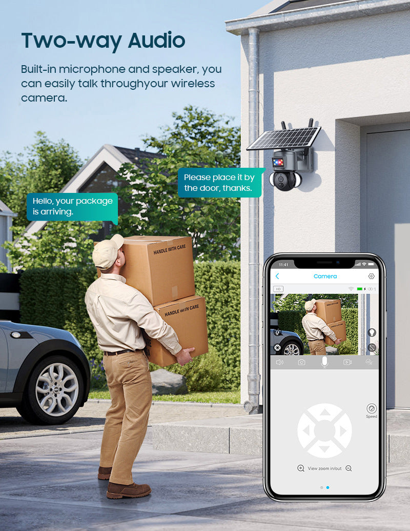 Popular 4G Solar-powered Camera Wireless WIFI Surveillance Camera Hd3MP Lighting Monitoring