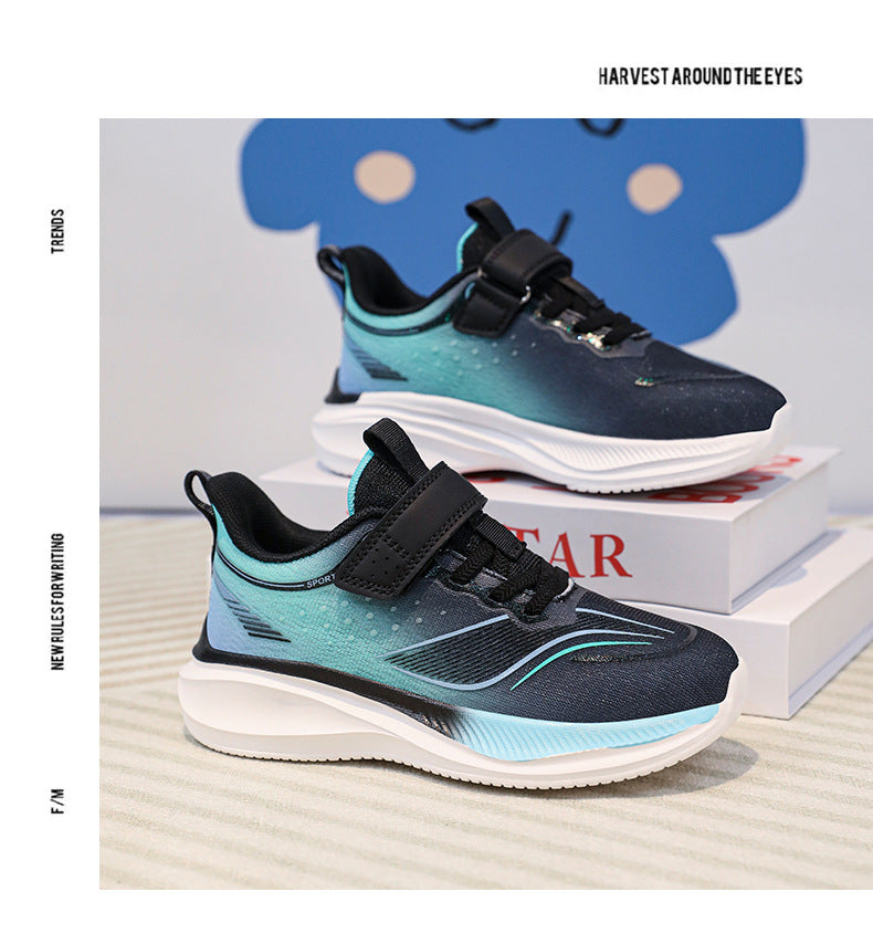 Children's Ultra-light Shock-absorbing Anti-slip Running Shoes Spring and Summer Medium and Large Children's Mesh Breathable Sports Shoes Children's Shoes Breathable Shock-absorbing