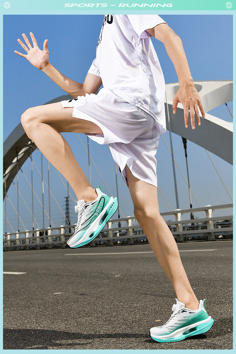 Red Rabbit9PRO Summer Breathable Jacquard Lightweight Sports Shoes with Rotating Buckle Casual Shoes Popcorn Carbon Plate Hollow Running Shoes