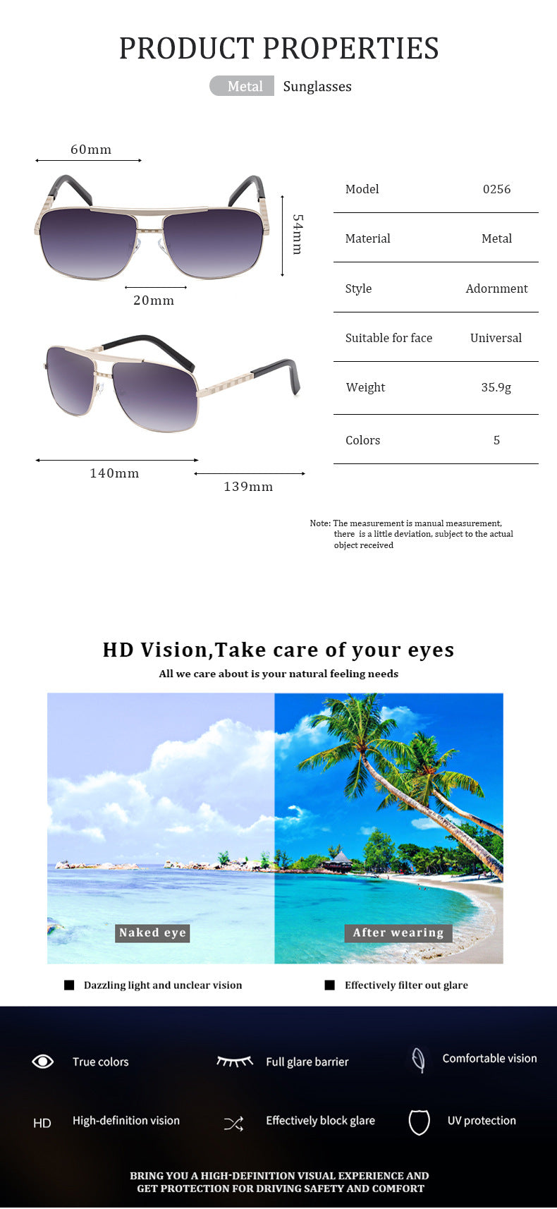 New style sunglasses for men ATTITUDE Vintage Square Frame Slingshot Sunglasses Trendy Men Street Style Fashion shades