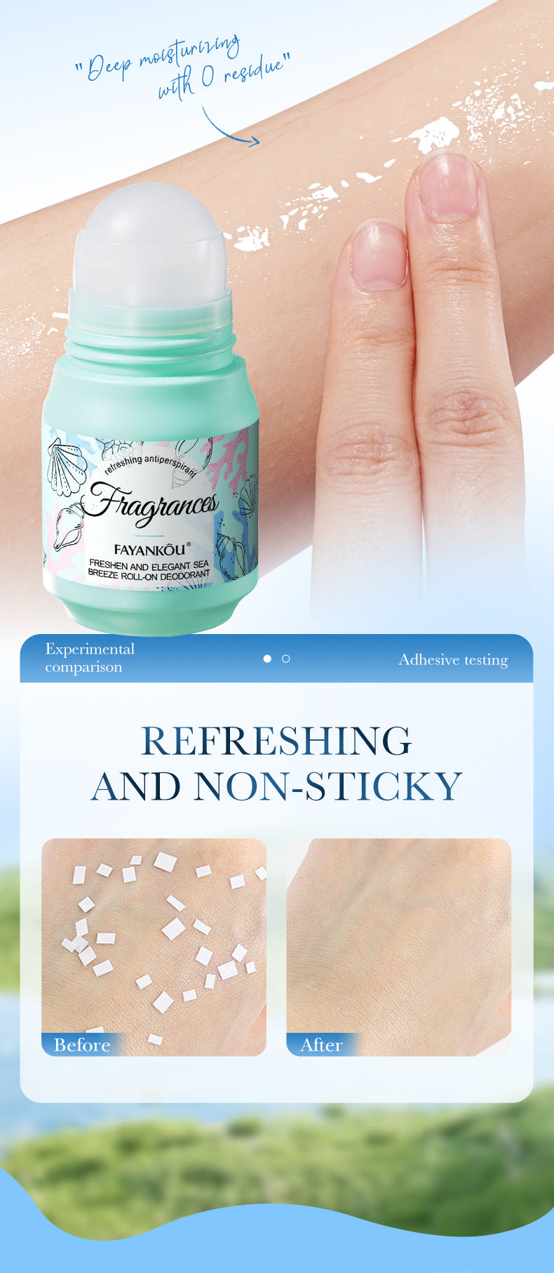 Full English Antiperspirant50g FAYANKOU Deodorant with Long-lasting Fragrance, Refreshing Antiperspirant Roll-on,  Wholesale