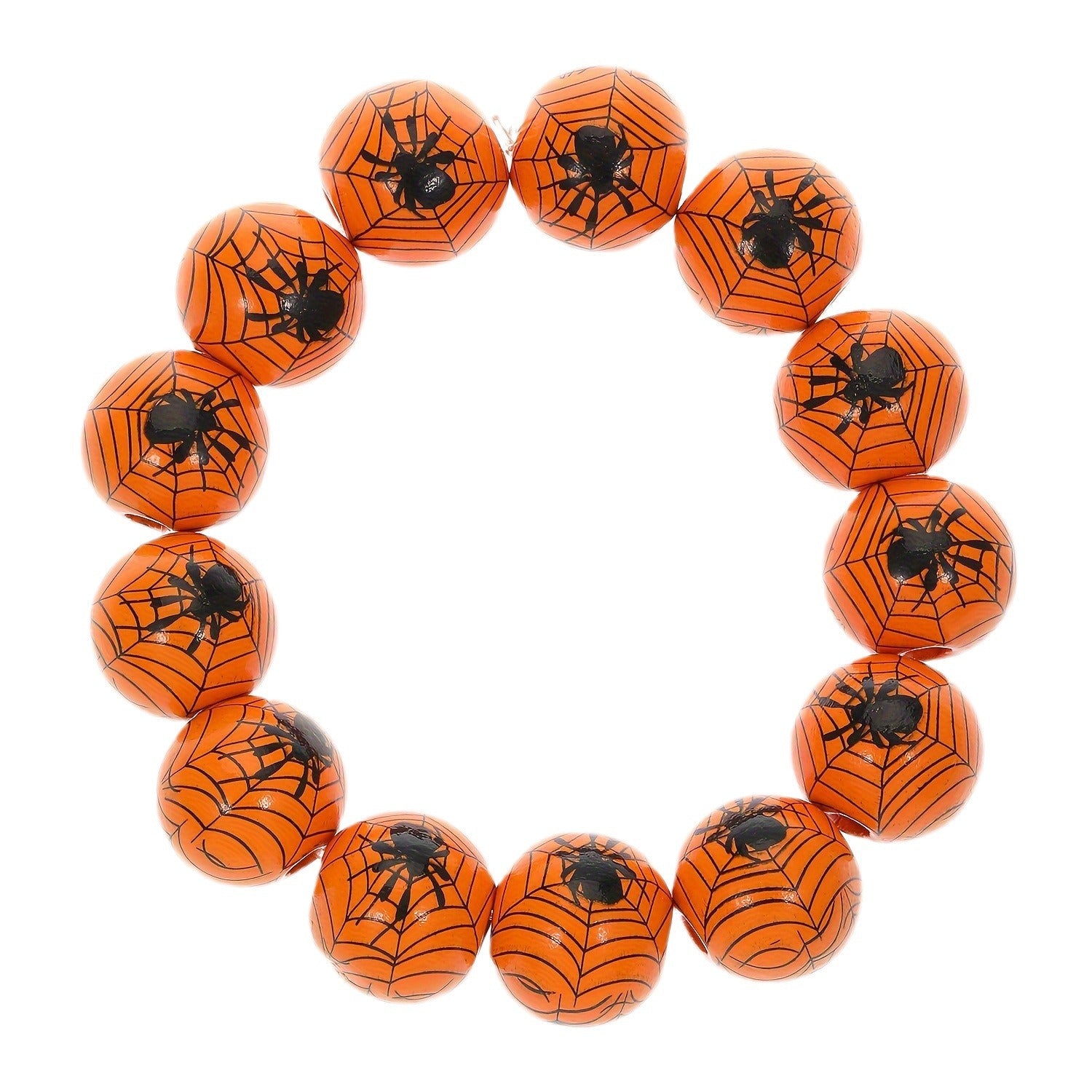 Men's Holiday Bracelet Women's Gift Spider Wooden Bead Bracelet Set Skull Bead Halloween Bracelet