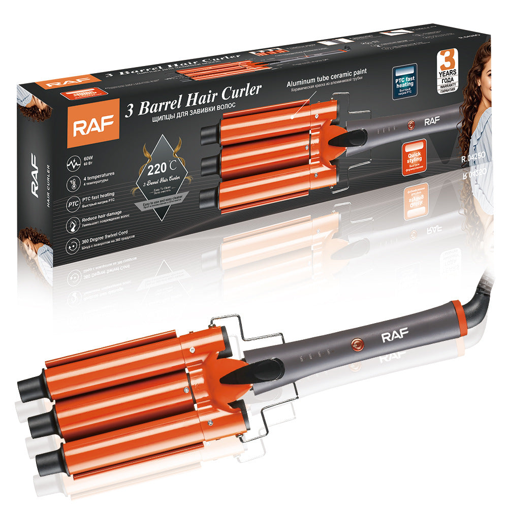 RAF European Standard Hair Styling Comb Non-Damaging Hair Straightening and Curling Dual-Use Electric Curling Iron Hair Straightener for Home Use R0425