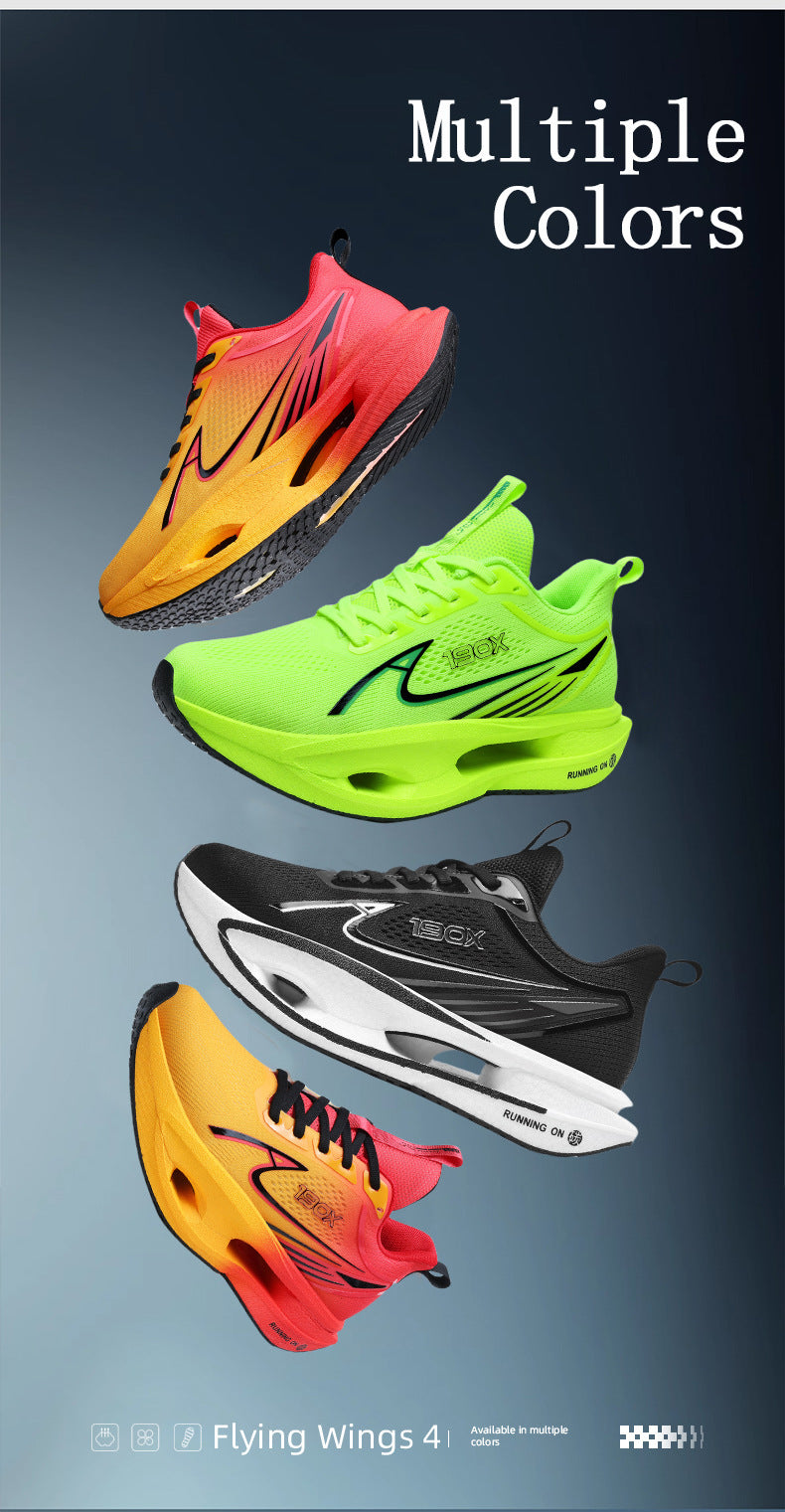 2025New Flying Wing Breathable Shock Absorption Running Shoes Summer Youth Racing Carbon Plate Lightweight Men and Women Sports Shoes