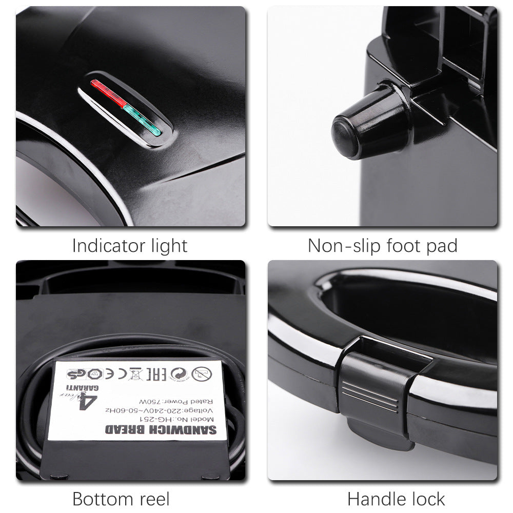 EU Standard Smiling Face Machine Sandwich Bread Baking Cute Toaster Household Multi-Functional Toasting Machine R.251
