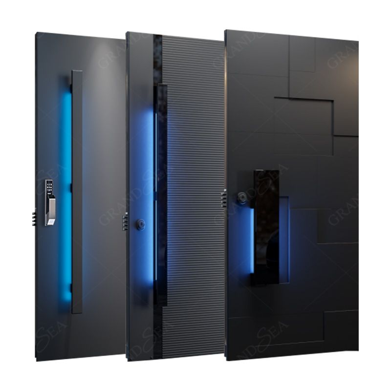 Luxury Design Entrance Door Exterior Security Front Pivot Door Modern Entry Black Wooden Aluminum Pivot Door