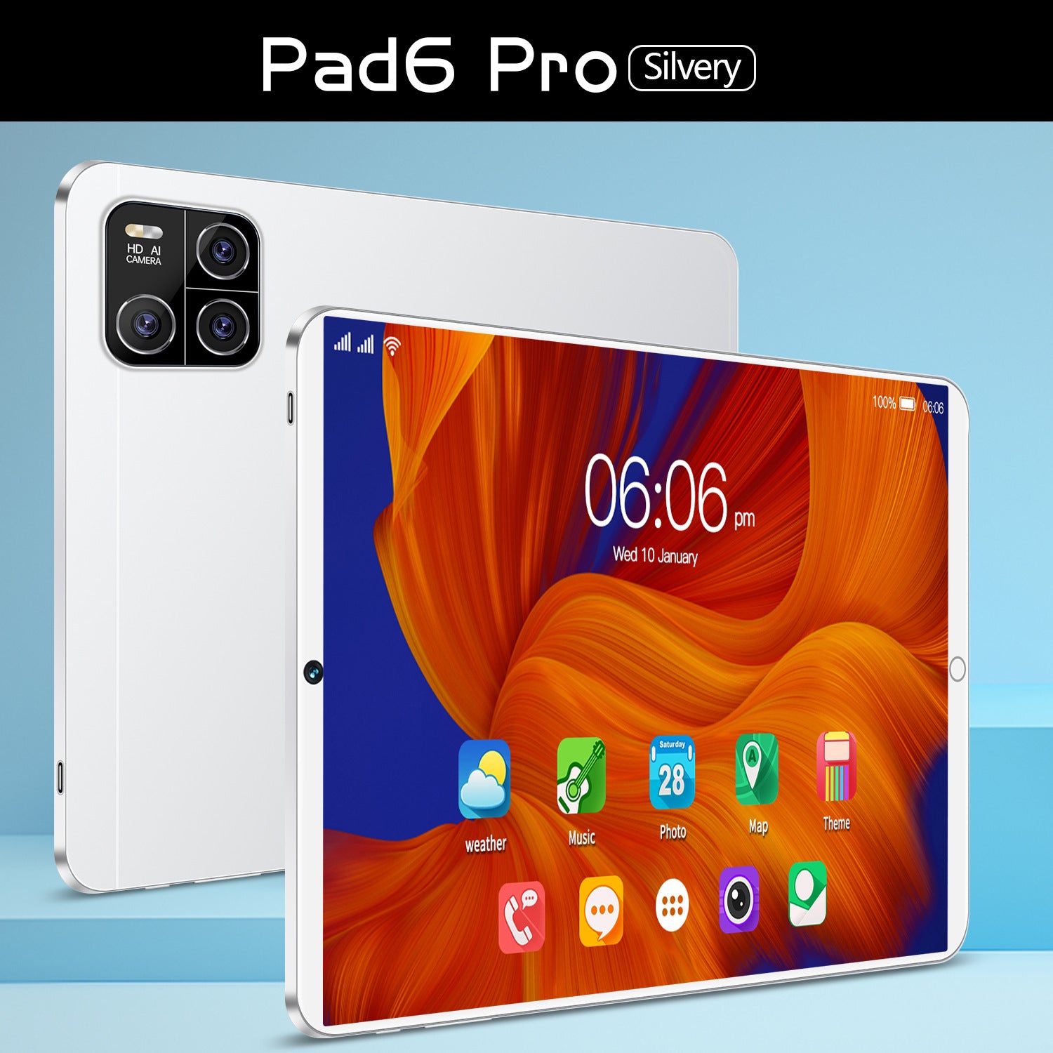 New Tablet Pad6 10Inch Android Smart Support WiFi Dual SIM Card Dual Standby Factory Exclusive