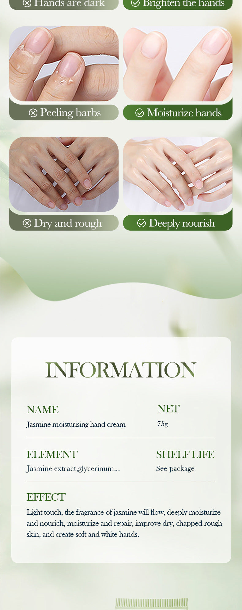 Flower Moisturizing Hand Cream BIOAOUA Autumn and Winter Sakura Moisturizing Hand Cream Cross-Border Foreign Trade Wholesale