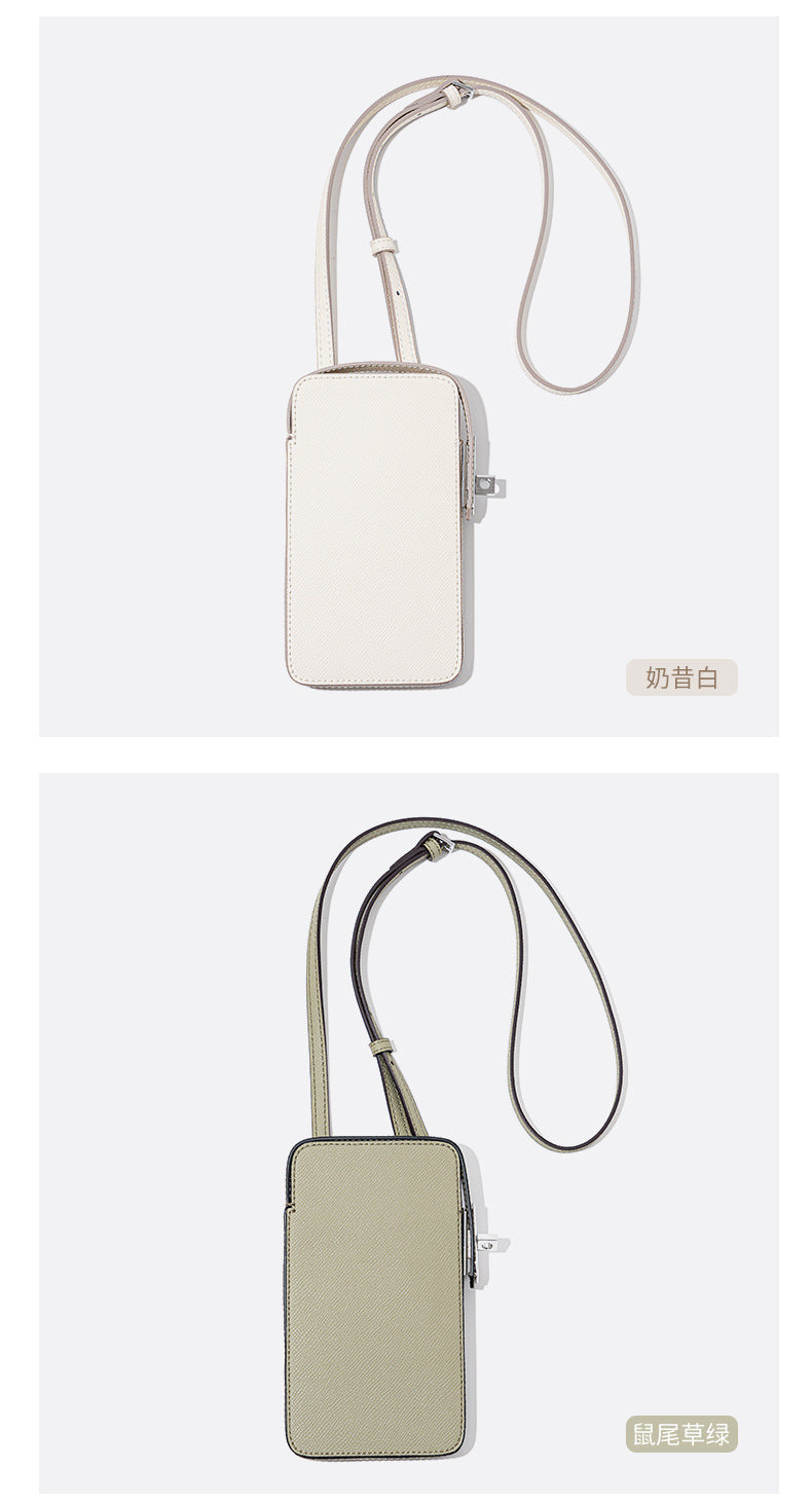New Fashion Versatile Lock Buckle Phone Bag Solid Color Palm Print Box Bag Simple Mini Crossbody Bag for Women