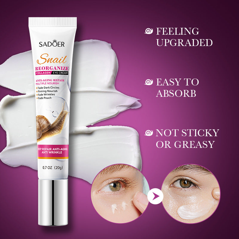 Snail Eye Cream20g SADOER Collagen improves dark circles and wrinkles cross-border wholesale