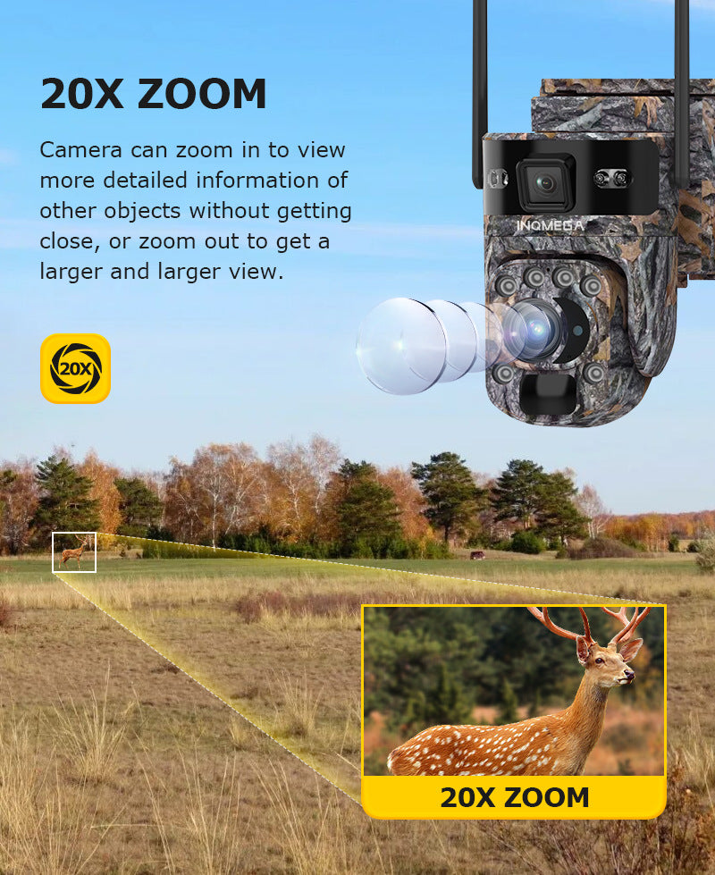 New Product4g Solar camera outdoor camouflage low power consumption camera HD20X Zoom Camera