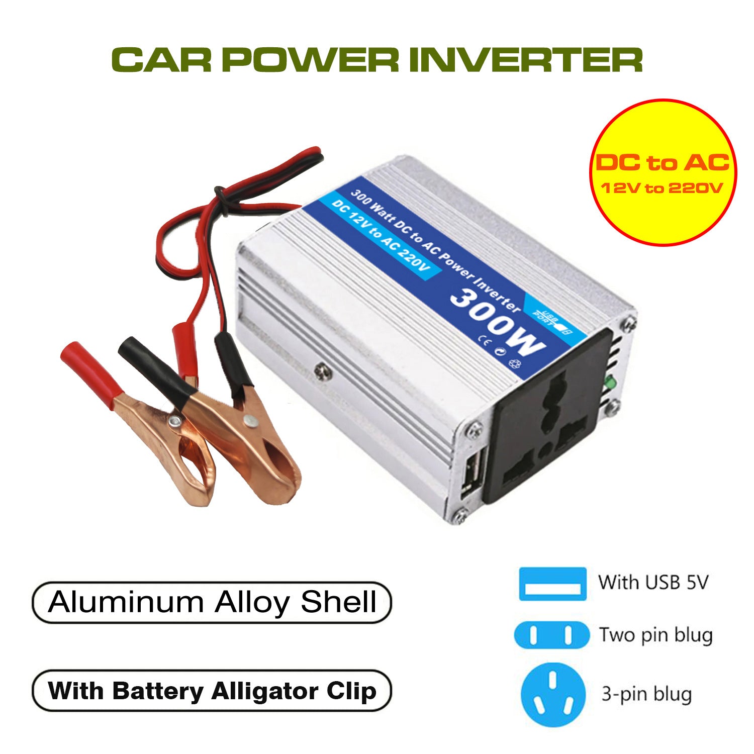 Motorcycle and Car Accessories150W Car Converter Inverter Car Inverter Power Supply DC12V Transfer Communication220V