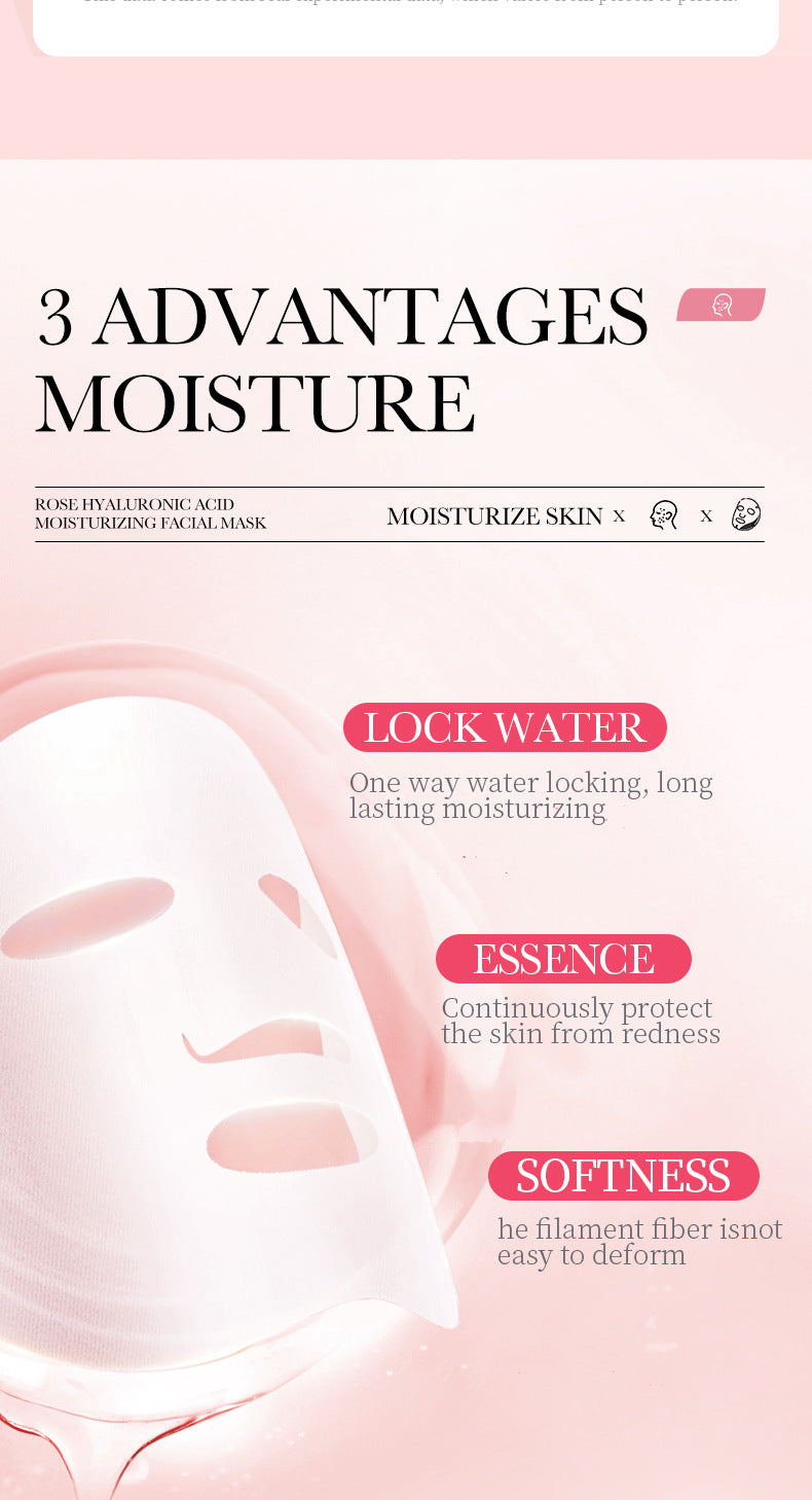 Rose Mask BIOAOUA Hyaluronic Acid Hydrating Moisturizing Softening Boxed Cross-Border Wholesale