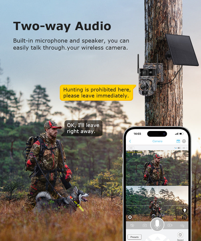 New Product4g Solar camera outdoor camouflage low power consumption camera HD20X Zoom Camera
