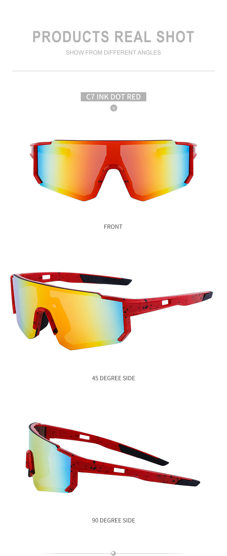Cycling Goggles Colorful Outdoor Women's European and American One-piece Sunglasses Windproof Skiing Sports Sunscreen Sunglasses Men