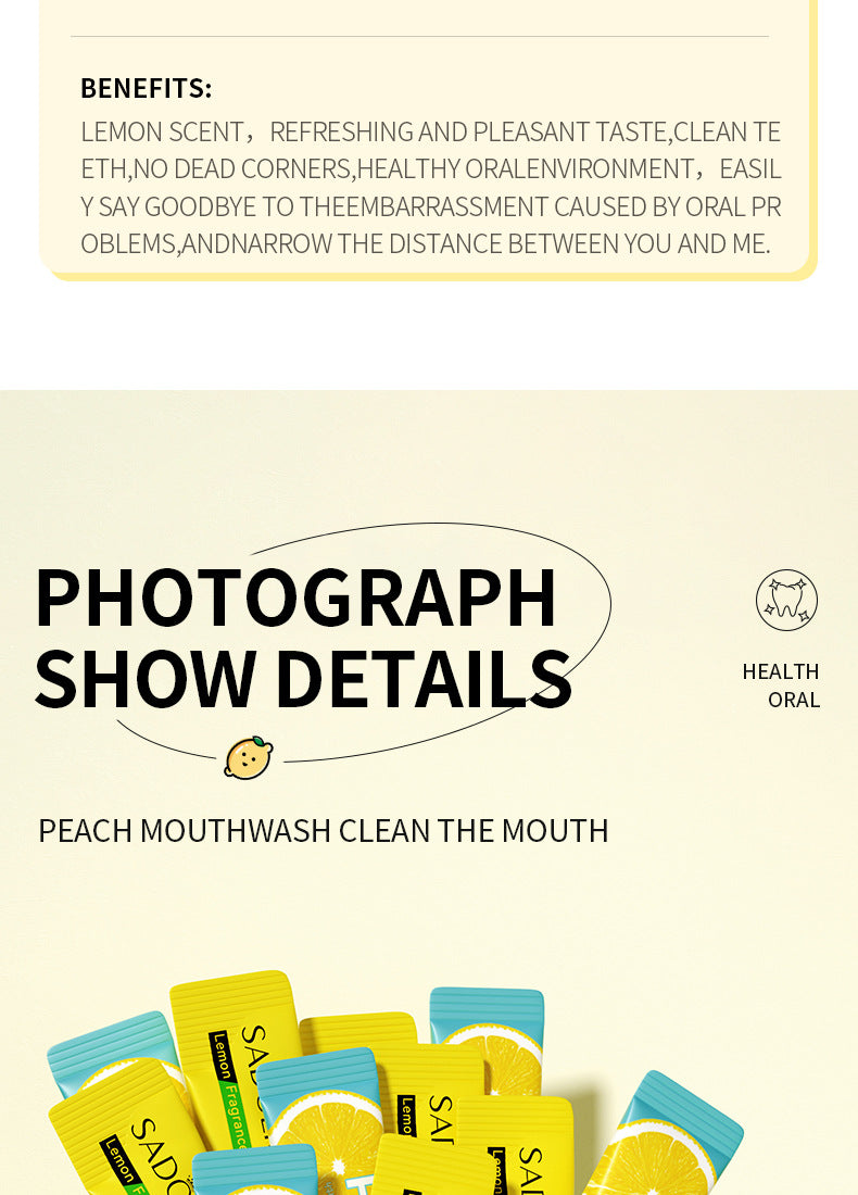 H Full English Mouthwash Box Set SADOER Disposable Portable Oral Cleaning  Wholesale