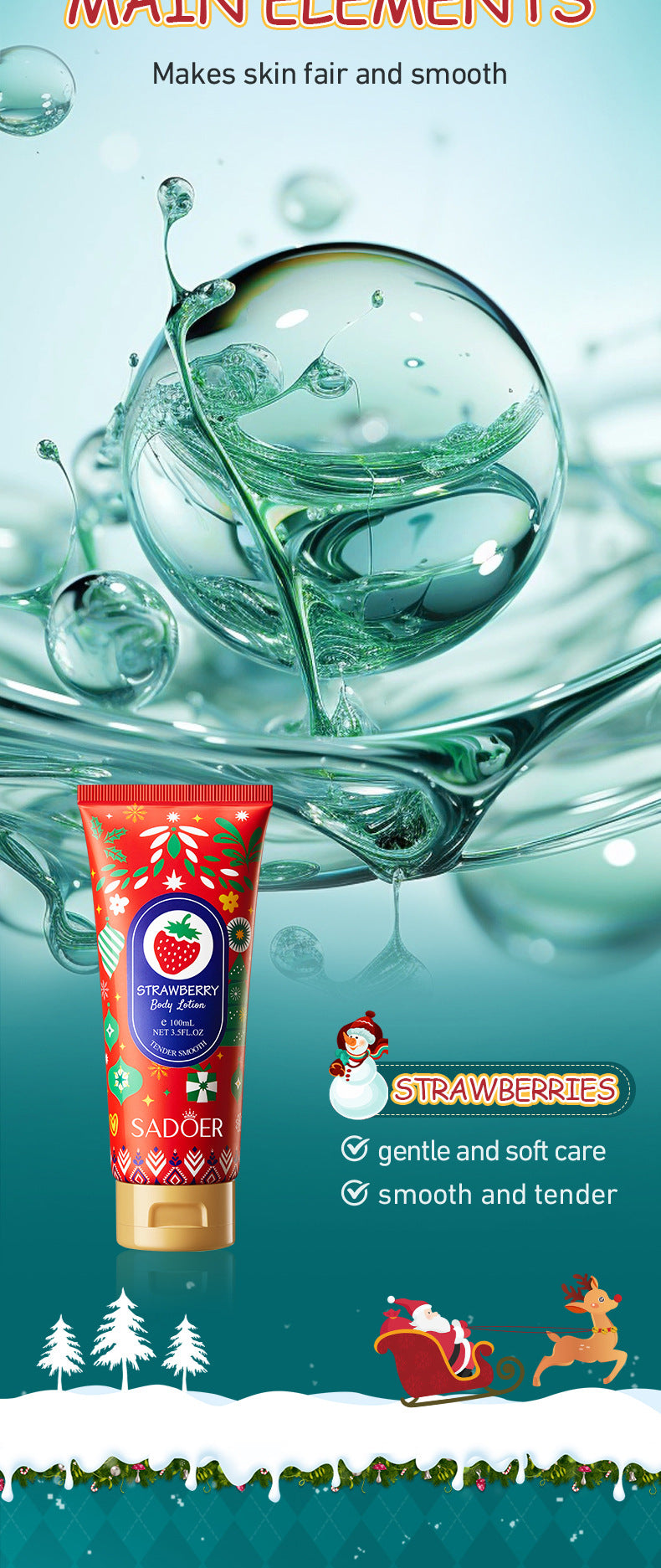 Avocado Moisturizing Body Lotion SADOER Autumn and winter moisturizing body cream cross-border foreign trade wholesale