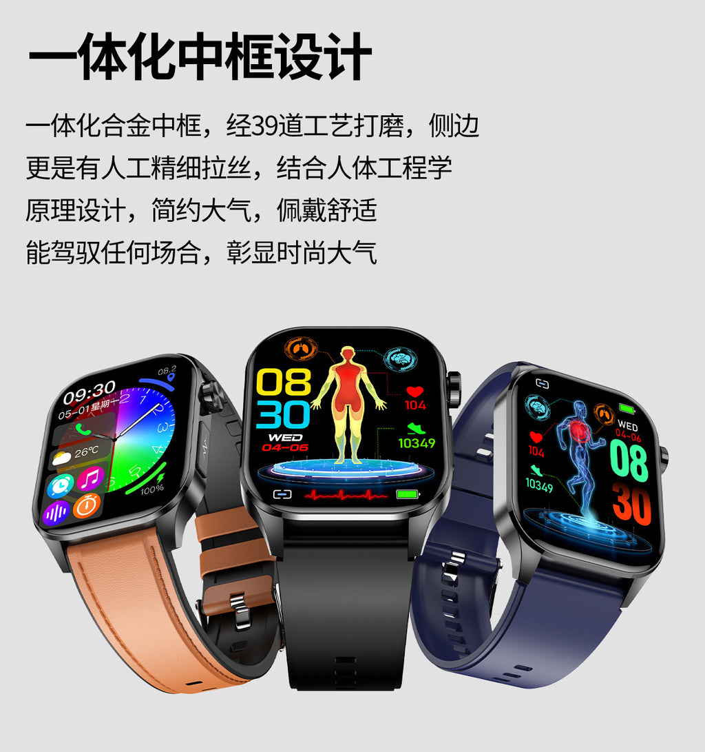 et580Smart Watch HD Screen ECG Electrocardiogram SOS Blood Pressure Smart Watch Health Smart Watch