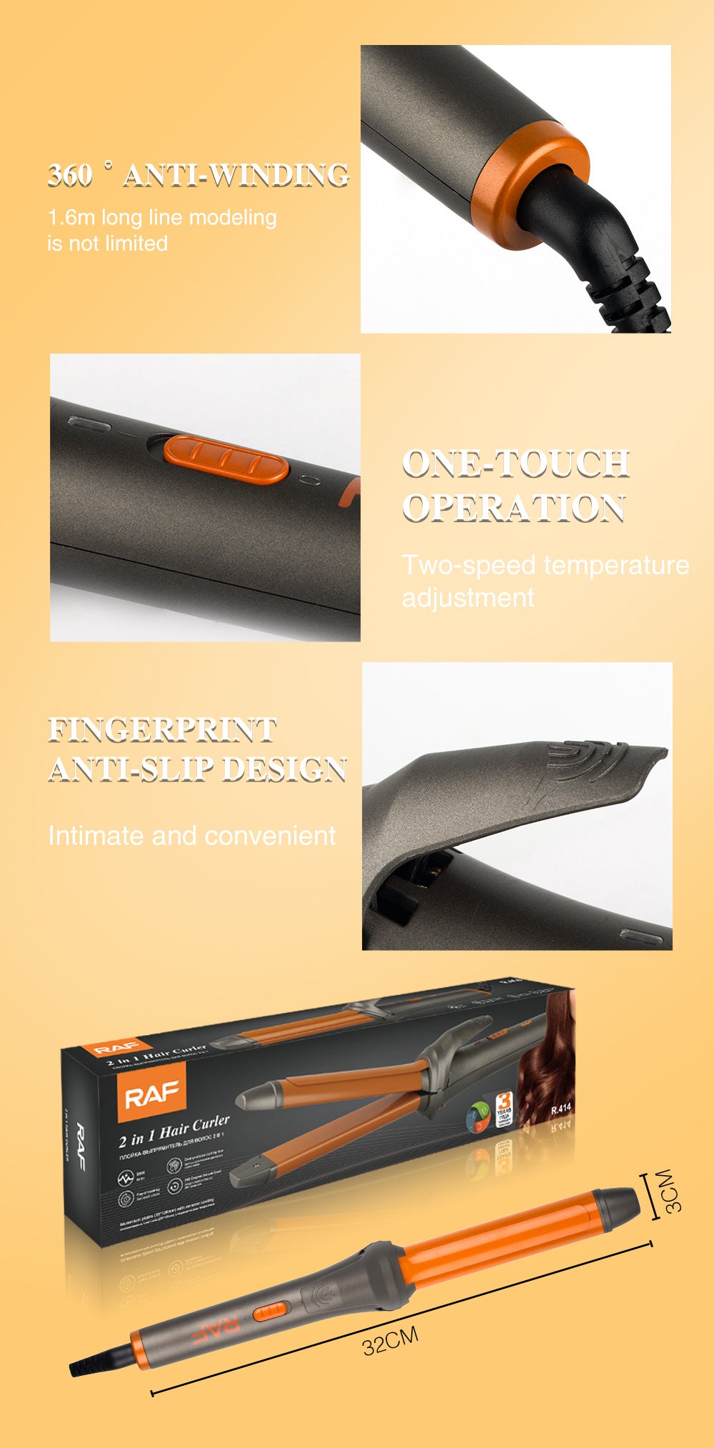 New 2-in-1 Curling Iron and Straightener Ceramic Plate Dry and Wet Dual-use Large Curling Bangs Hair Styling Tool