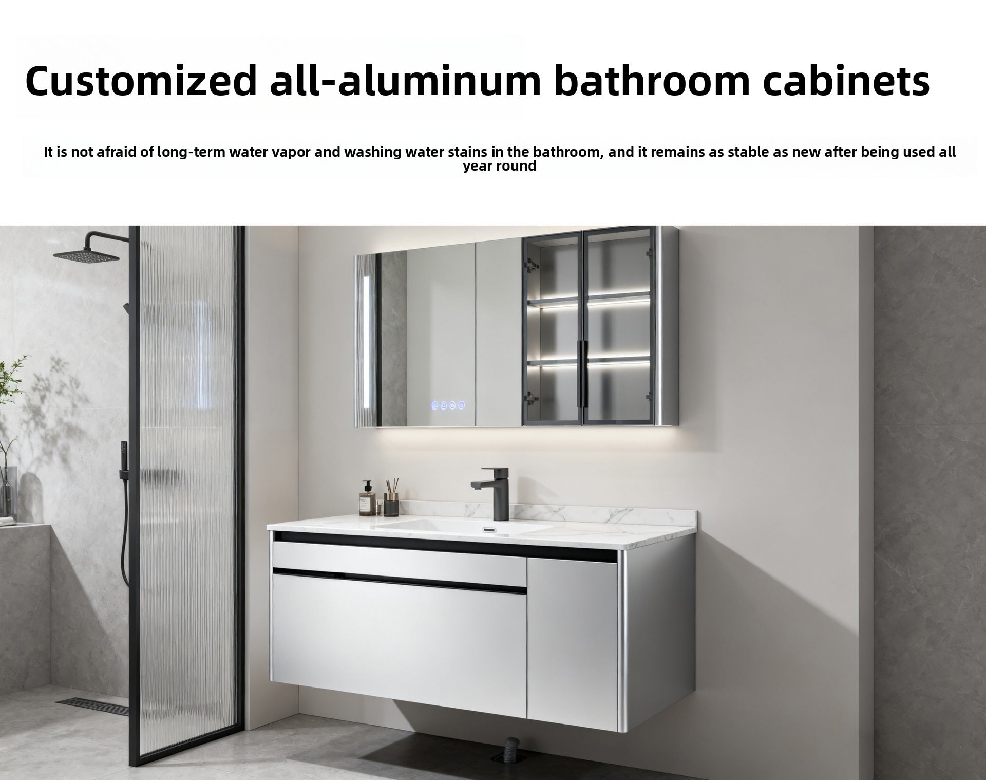 Custom Aluminum Alloy TV Cabinet Combination Wall Cabinet Modern Simple Storage Bookcase Wine Cabinet Integrated Wall-Mounted Living Room