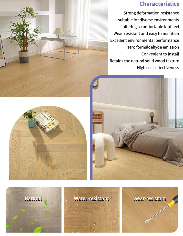15mm Customizable Three-Layer Solid Ash Wood Flooring | Waterproof Anti-slip Natural Textured Surface for Outdoor Park Use