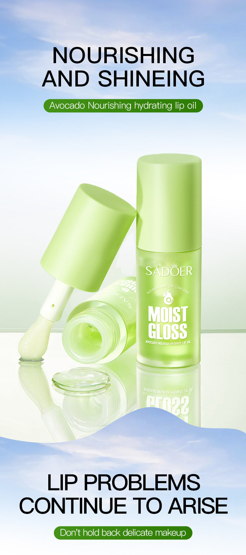 Cross-border Fruit Lip Oil4.5g Avocado Nourishing and Hydrating Autumn and Winter Moisturizing Lip Balm Export Manufacturer Wholesale