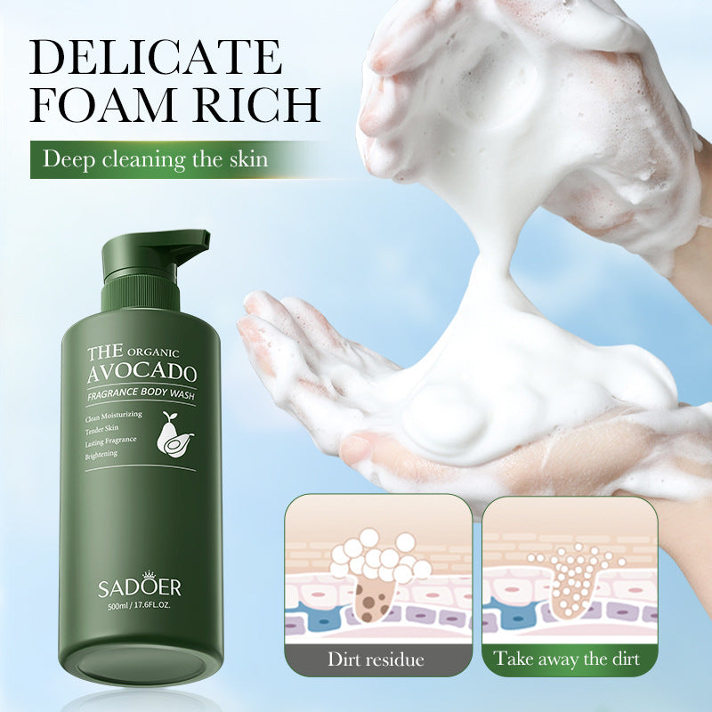Avocado Fragrance Shower Gel SADOER Skin Rejuvenation Cleansing Body Wash Cross-Border Wholesale
