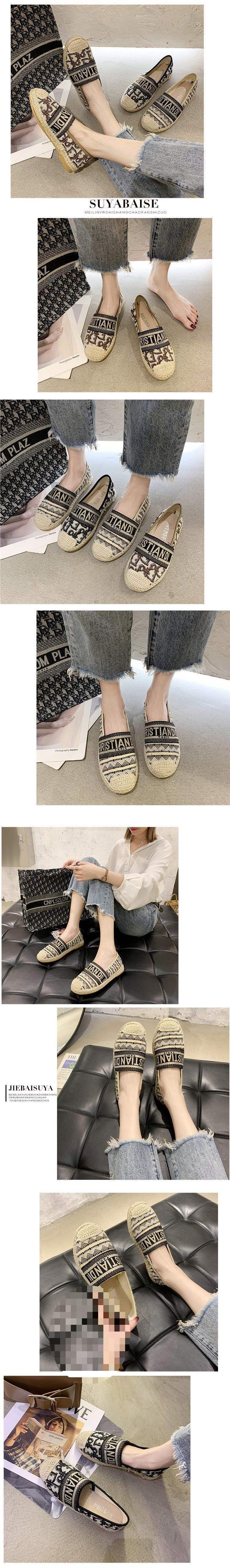 Embroidered Fisherman Shoes Women's Flat Shoes2025New Summer Casual Woven Loafers Slip-On Lazy Shoes