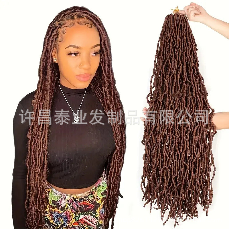 African Wig Synthetic Braids Earthworm Curly Braids African Dreadlocks NU Locs Crochet Dreadlocks Soft Locs