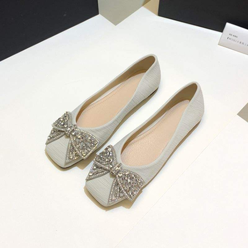 Women's Summer Square Toe Flats2025New Style Loafers Flat Shallow Soft Leather Shoes Internet Celebrity Versatile Gentle Shoes