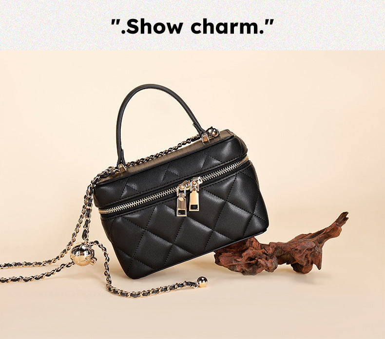 Korean Style Fashion Handbag for Women New Simple Embroidery Small Square Bag2024Spring and Summer Trendy Crossbody Bag