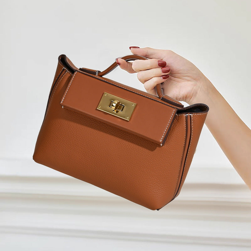 New European and American Style Kelly Bag Versatile Dumpling Bag High-Quality Texture Top Layer Fashion Women's Handbag Tote Shoulder Crossbody Bag