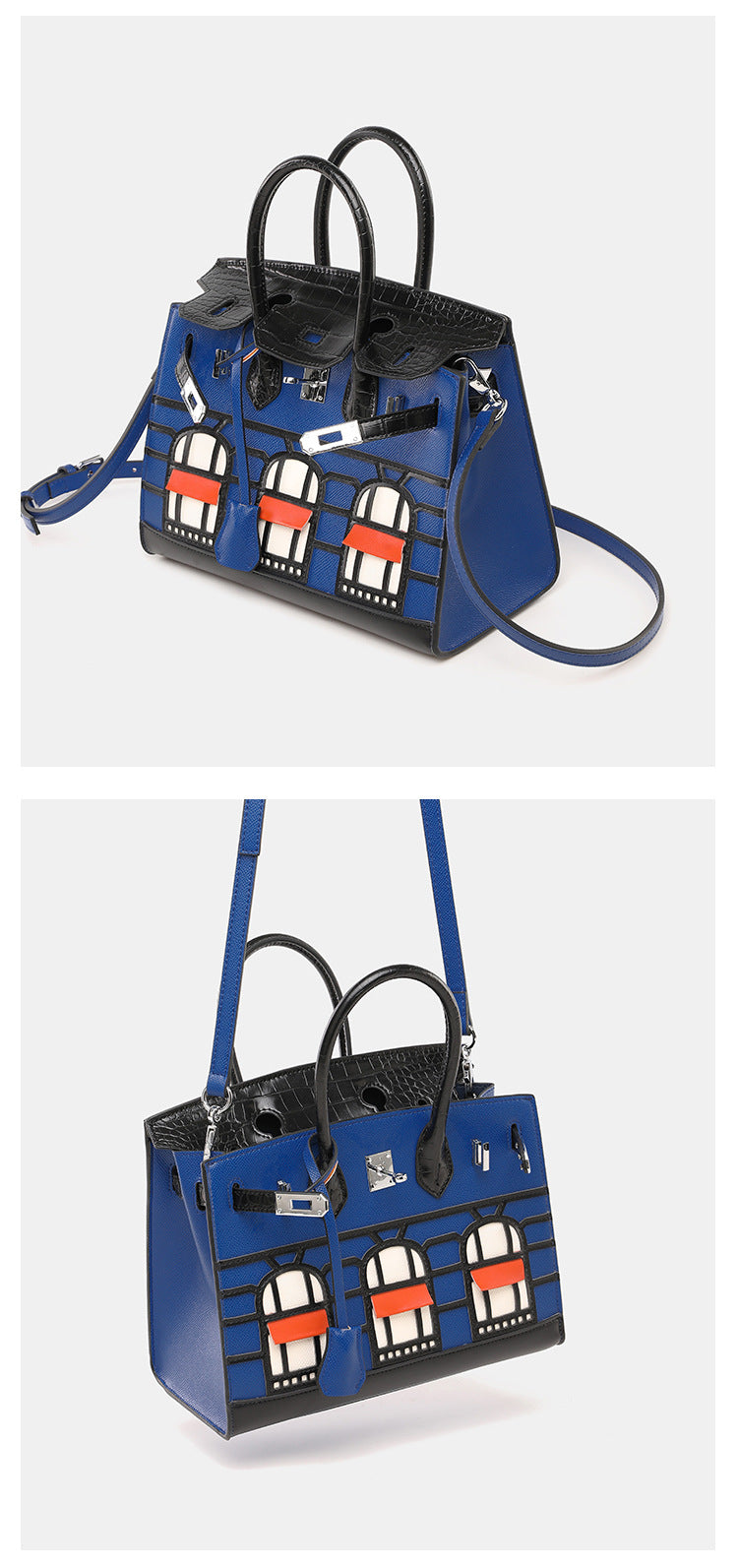 2024New Style House Bag Feel Platinum Bag Crocodile Pattern Casual Versatile Elegant Handbag Single Shoulder Crossbody Bag