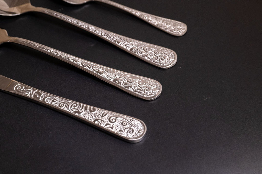 Phoenix Series Knife, Fork, and Spoon Stainless Steel Cutlery Set Five-Piece Retro Relief Pattern Western Steak Knife and Fork