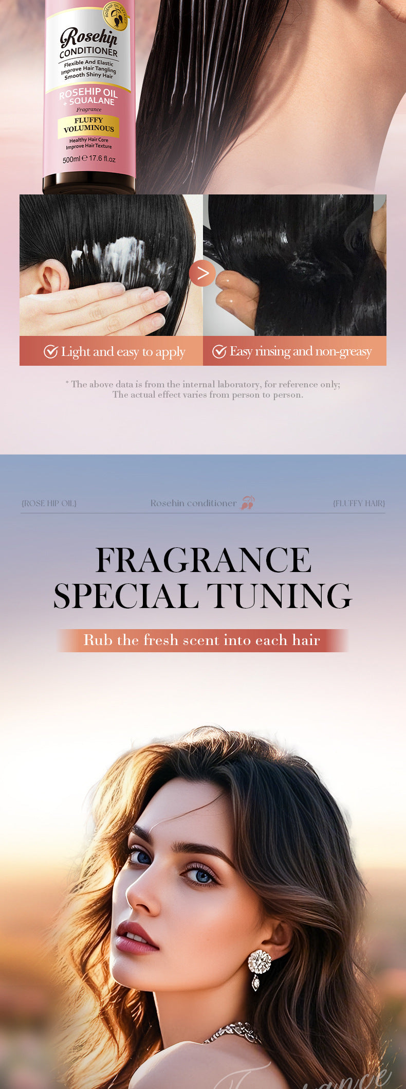 Hair Conditioner500ml Rosehip Oil Fluffy, Rich, Moisturizing and Nutritious Hair Mask Export Manufacturer Wholesale