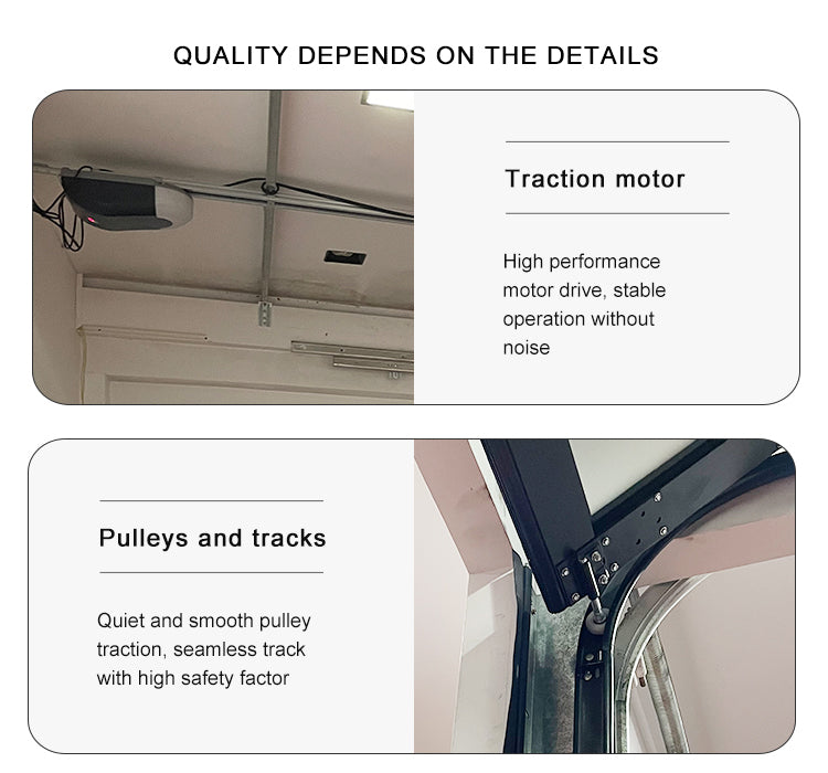 High Quality Automatic Overhead Sectional Hurricane Impact Full Board Insulated Steel Panel Aluminum Garage Doors