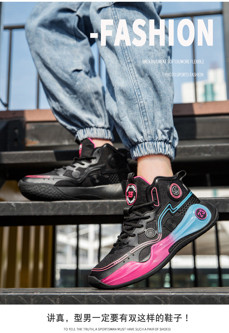 Versatile Practical Basketball Shoes Cushioning Children's Non-Slip Wear-Resistant Youth High-Top Breathable Comfortable Sports Shoes