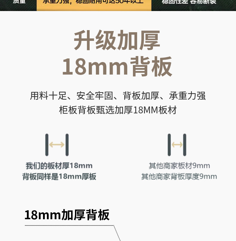 Oak Wardrobe Solid Wood Bedroom Household Handle-Free Storage Cabinet Walnut Color ENF Grade Combination Segmented Wardrobe