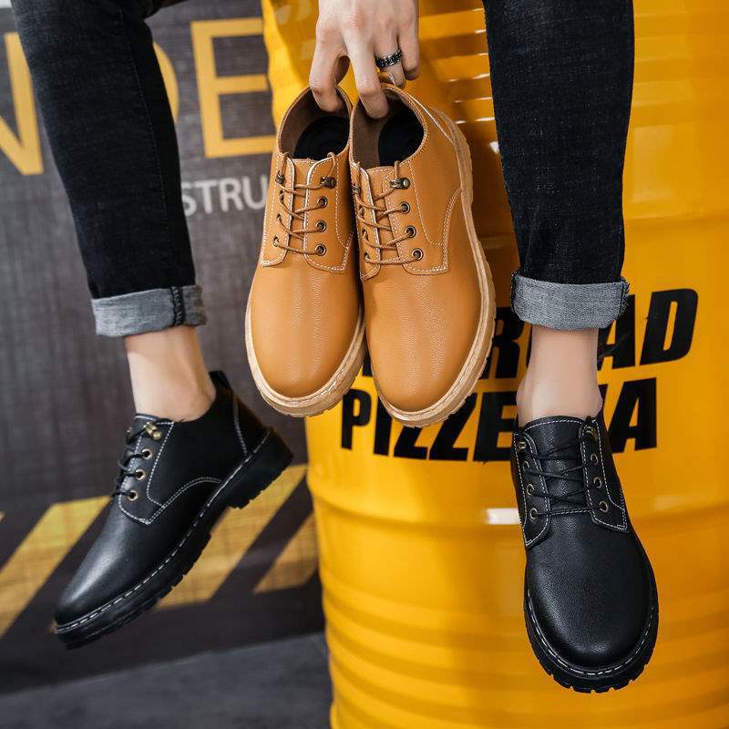 Summer Work Leather Shoes Casual Kitchen Men's Shoes Waterproof Non-Slip Oil-Proof Chef Shoes Black Work Boots for Young People