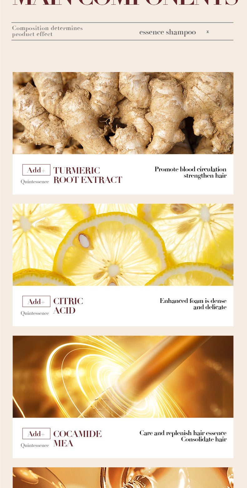 Full English Ginger Anti-Hair Loss Shampoo500ml SADOER Plant Shampoo  Wholesale