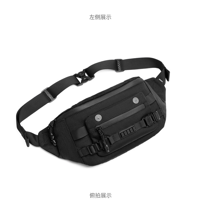 ozuko Tactical Waist Bag Functional Large Capacity Men's Shoulder Bag Outdoor Waterproof Bag Men's Crossbody Bag High-end Feel